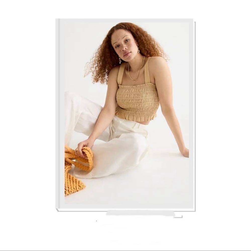 J. Crew smocked crop tank size M tan